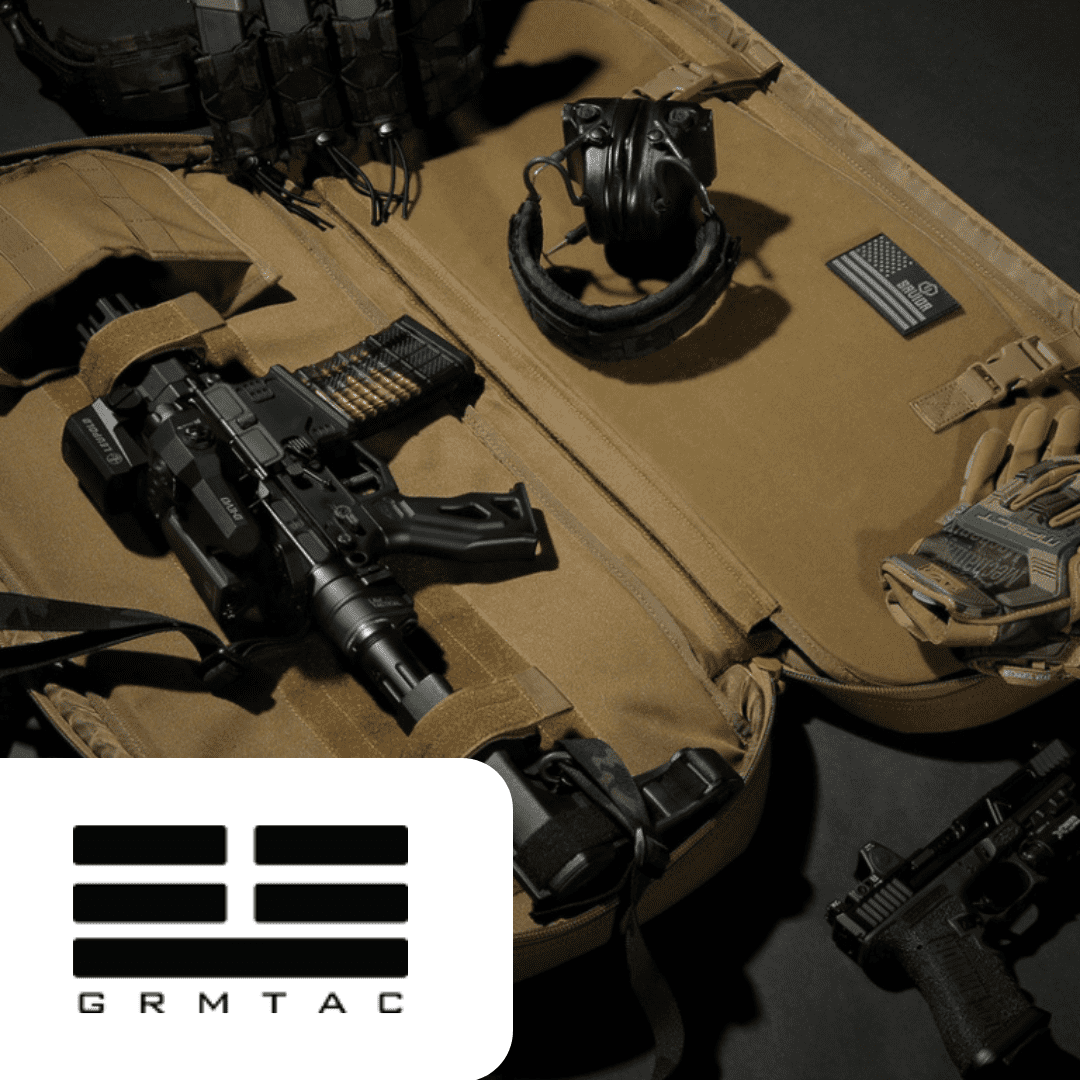 GRMTAC logo and products
