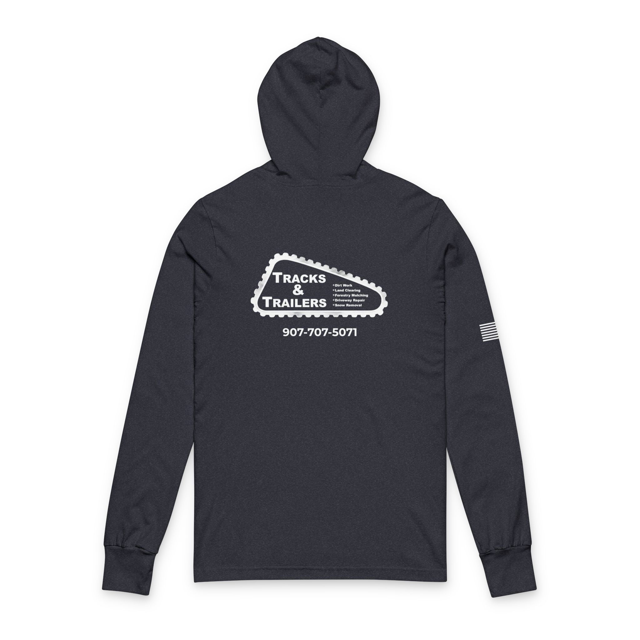 Hooded Long Sleeve Tee — Lightweight White Hooded Tee - Image 4